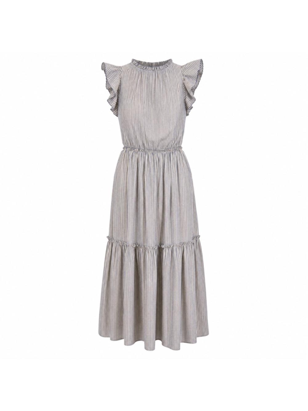 Cinq à Sept Celia Striped Midi Dress Size 8